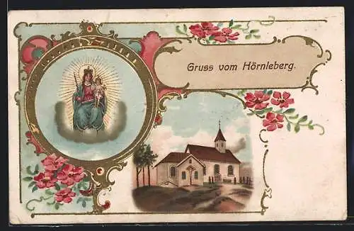 Lithographie Oberwinden, Kapelle auf dem Hörnleberg mit Gnadenbild, Schutzheilige