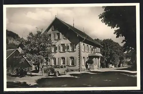 AK Oberried b. Freiburg i. Br., Gasthaus-Fremdenheim z. Sternen-Post mit Auto