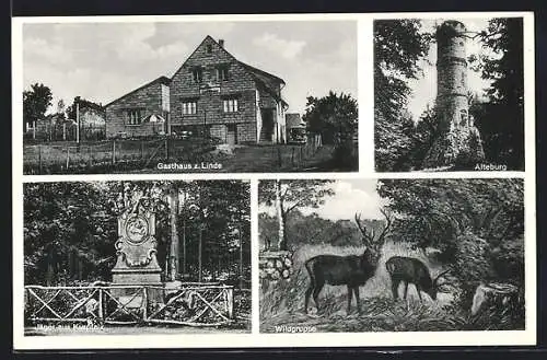 AK Weitersborn /Nahe, Gasthaus zur Linde, Alteburg, Jäger aus der Kurpfalz, Wildgruppe