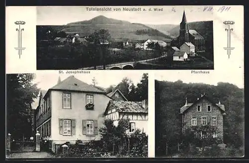 AK Neustadt a.d. Wied, Totalansicht, Pfarrhaus und St. Josephshaus