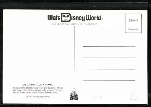 AK Walt Disney World mit den bekannten Comic-Figuen Micky Mouse und seine Freunde