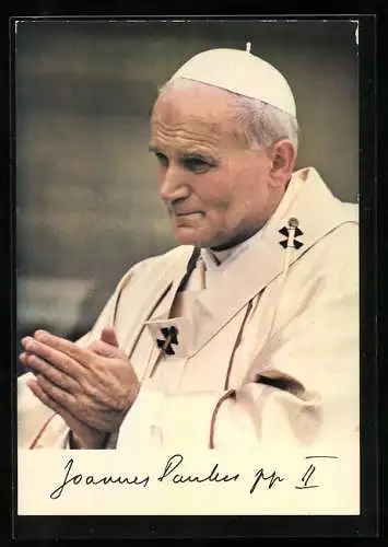 AK Johannes Paulus II, Papst mit gefalteten Händen