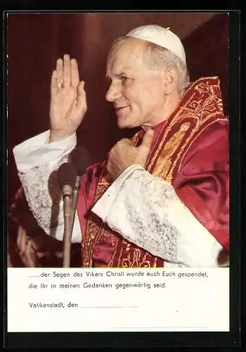 AK Papst Johannes Paul II. spendet den Segen