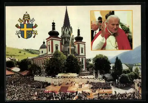 AK Maria Zell, Papst Johannes Paul II. zu Besuch 1983