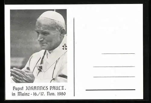 AK Mainz, Papst Johannes Paul II. zu Besuch 1980