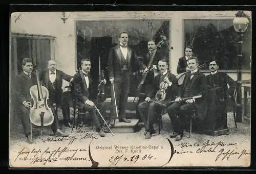 AK Original Wiener Künstler-Capelle mit Cello, Violine, Klarinette