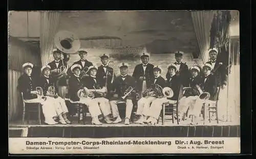 AK Damen-Trompeter-Corps-Rheinland-Mecklenburg, Kapelle mit Instrumenten