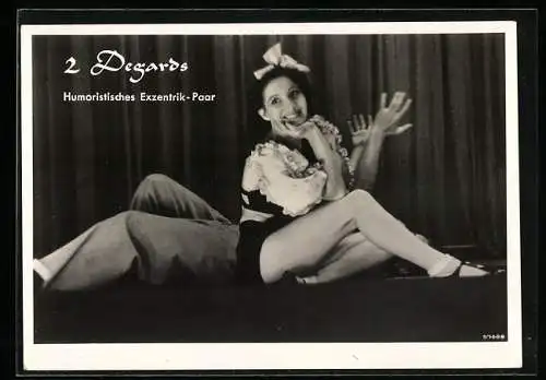 AK 2 Degards, Humoristisches Exzentrik-Paar