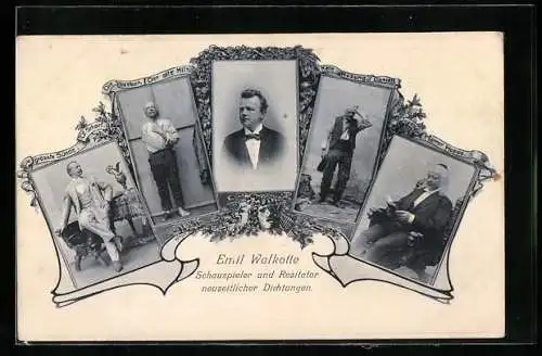 AK Schauspieler und Rezitator neuzeitlicher Dichtungen Emil Walkotte