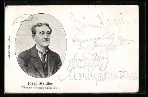 AK Wiener Gesangskomiker Josef Steidler