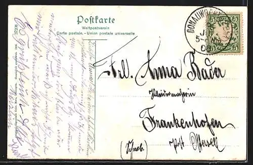 AK Donauwörth, Uferpartie mit Kirche