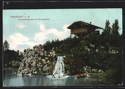 AK Frankfurt-Westend, Schweizerhäuschen im Palmengarten