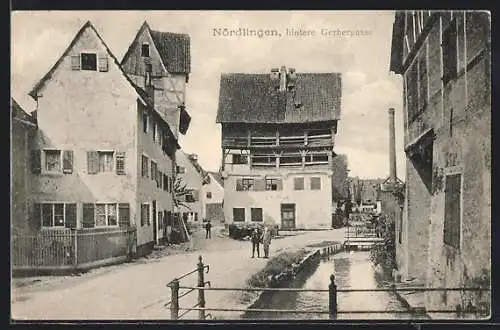 AK Nördlingen, Blick in die hintlere Gerbergasse