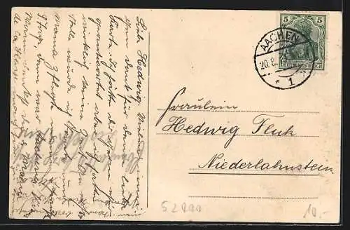 AK Aachen, Nizza-Allee mit Villen