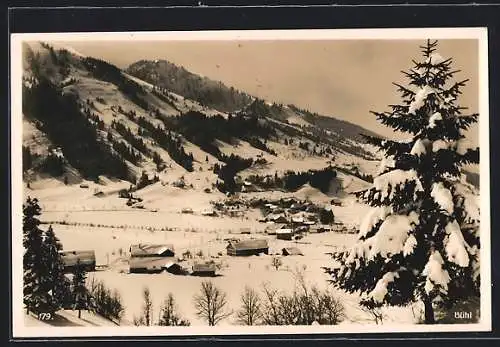 AK Bühl / Alpsee, Teilansicht mit Gschwender Horn im Schnee