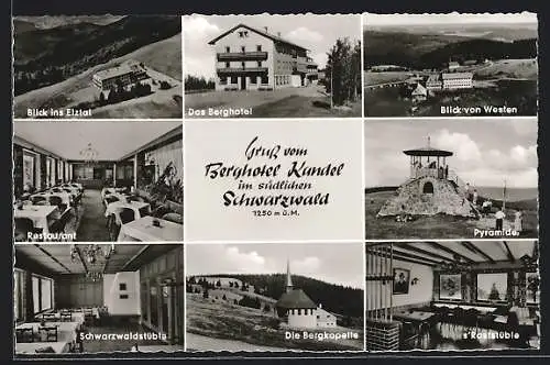 AK Kandel /Schwarzwald, Berghotel Kandel, Innenansichten Restaurant und Schwarzwaldstüble