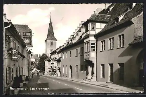 AK Bad Krozingen, Hauptstrasse mit Hotel und Litschgi-Haus