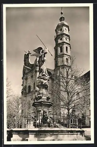 AK Neresheim, Brunnen & Turm