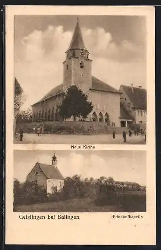 AK Geislingen bei Balingen, Friedhofkapelle und Neue Kirche