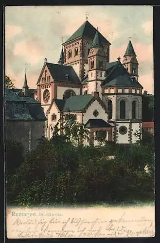 AK Remagen, Pfarrkirche im Sonnenschein