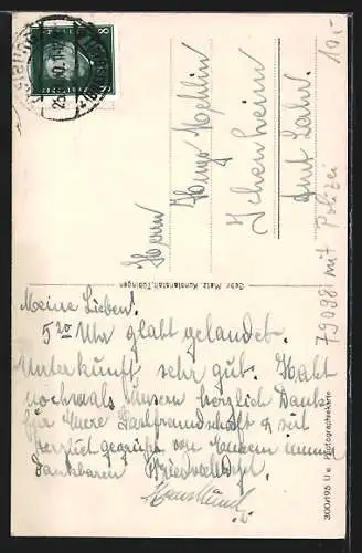 AK Freiburg i. Br., Bertholdsbrunnen mit Martinstor