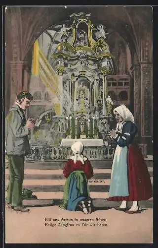 AK Dettelbach a. M., Altar mit Betenden