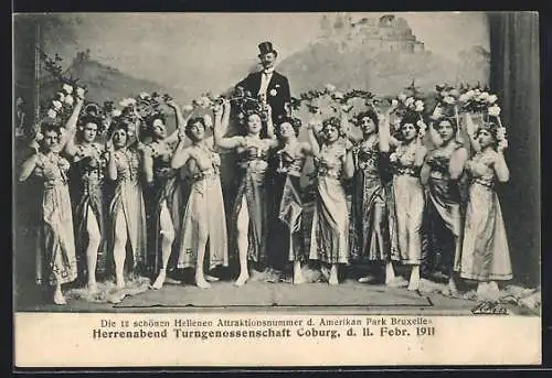 AK Coburg, Herrenabend Turngenossenschaft Coburg 1911, Die 12 schönen Hellenen