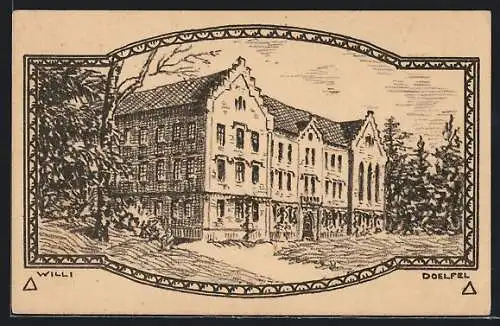 Künstler-AK Coburg, 75 jährige Jubelfeier der Oberrealsschule Coburg 1923