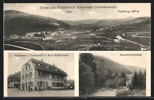 AK Hölzlebruck, Totalansicht, Gasthaus z. Posthäusle v. Karl Reichmann & Gartenwirtschaft