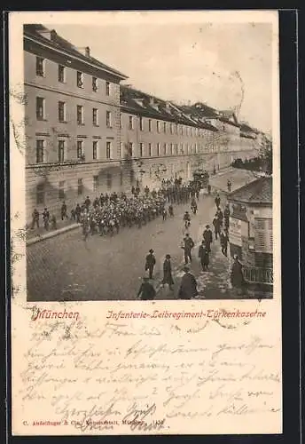 AK München, Infanterie-Leibregiment-Türkenkaserne, Parade