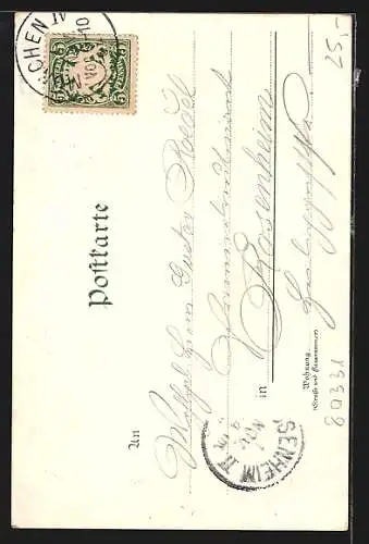 Lithographie München, Rathauskeller, Innenansicht