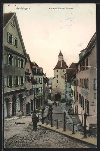 AK Hechingen, Untere Turm-Strasse mit Tor