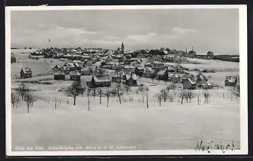AK Bitz / Württ., Ortsansicht im tiefen Schnee