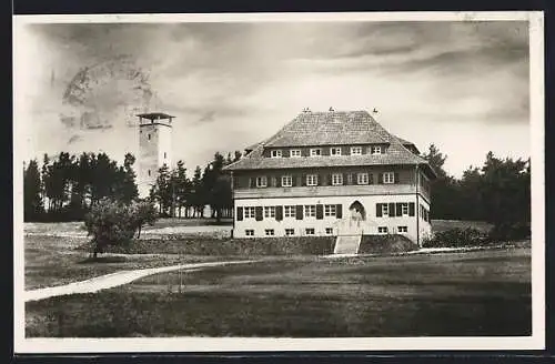 AK Onstmettingen, Blick zum Nägelehaus und Aussichtsturm