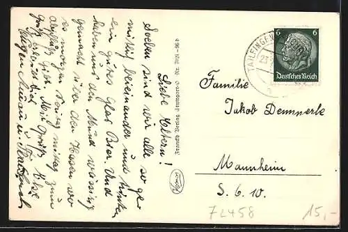 AK Ebingen, Ansicht vom Waldheim