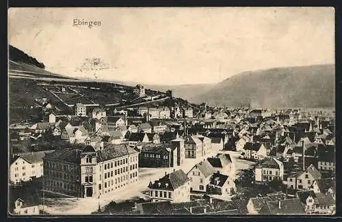 AK Ebingen, Ortspartie im Gebirge