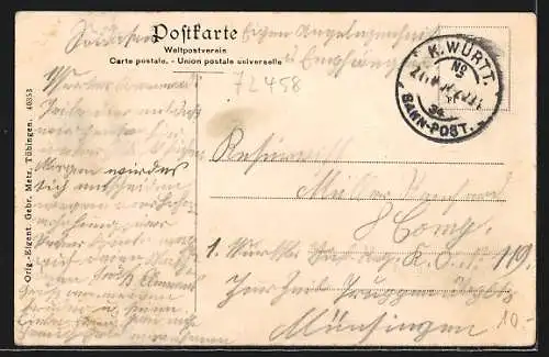 AK Ebingen, Ortspartie im Gebirge