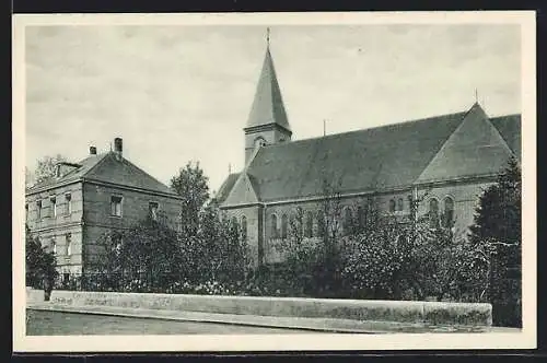 AK Ebingen /Württbg., Kath. Stadtpfarrkirche mit Pfarrhaus