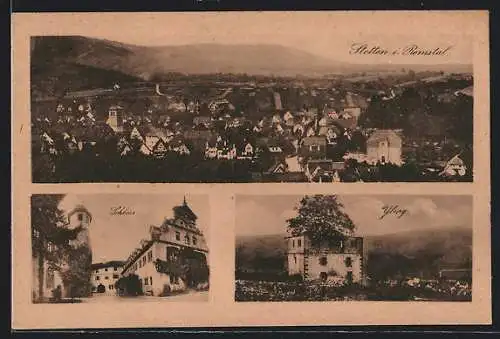 AK Stetten /Remstal, Gesamtansicht, Schloss, Yburg