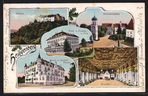 AK Heiligenberg / Baden, Schloss, Hotel zur Post, Hotel u. Pension Winter