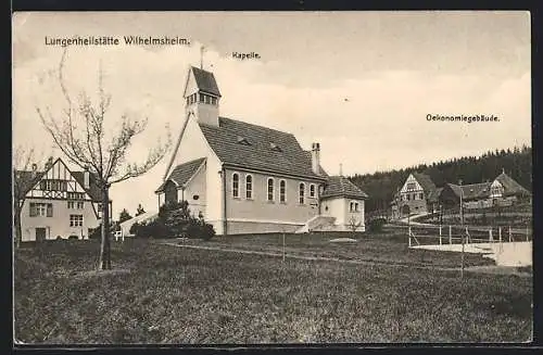 AK Wilhelmsheim, Blick zur Kapelle und zum Ökonomiegbäude