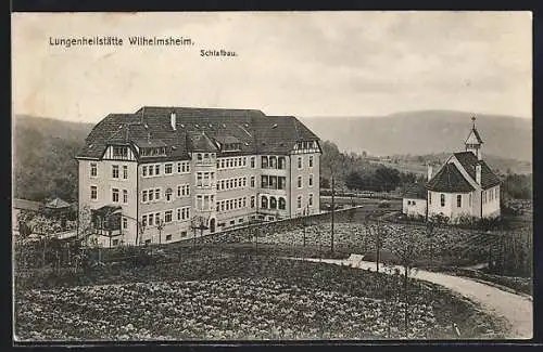 AK Wilhelmsheim, Lungeheilanstalt, Schlafbau, Kapelle