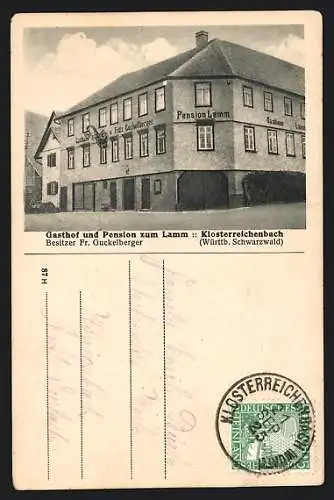 AK Klosterreichenbach /Schwarzwald, Gasthof-Pension zum Lamm F. Guckelberger