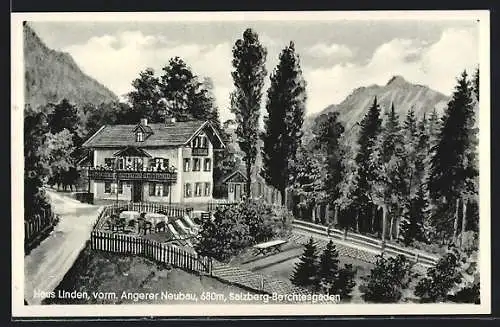 Künstler-AK Salzberg, Hotel Haus Linden