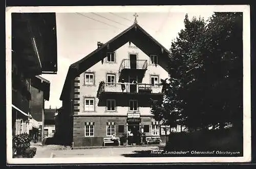 AK Oberaudorf /Obb., Hotel Lambacher W. Schuldt im Sonnenschein
