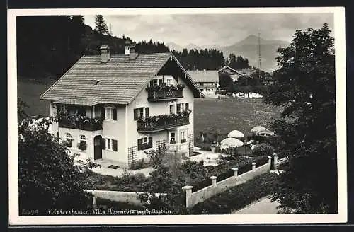 AK Kiefersfelden, Villa Alpenrose gegen Spitzstein aus der Vogelschau