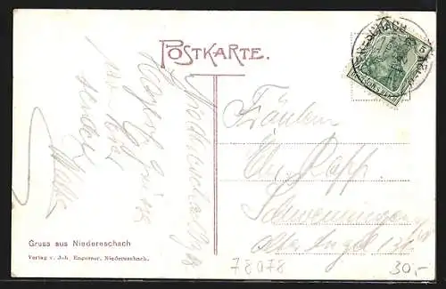 AK Niedereschach, Gasthaus zum Deutschen Kaiser, Uhrenfabrik