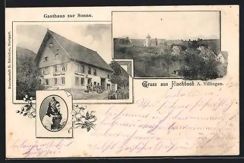 AK Fischbach / Niedereschbach, Gasthaus zur Sonne, Ortsansicht