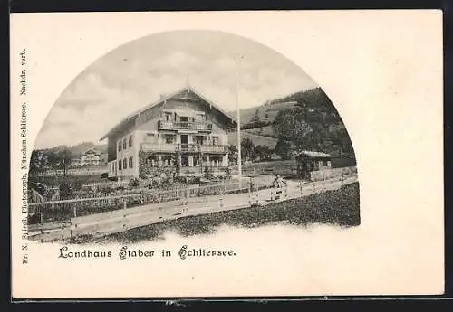 AK Schliersee, Hotel Landhaus Staber mit Garten