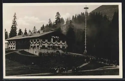 AK Schliersee - Schwarzenkopf, Einweihung der Ski- u. Berghütte 1926